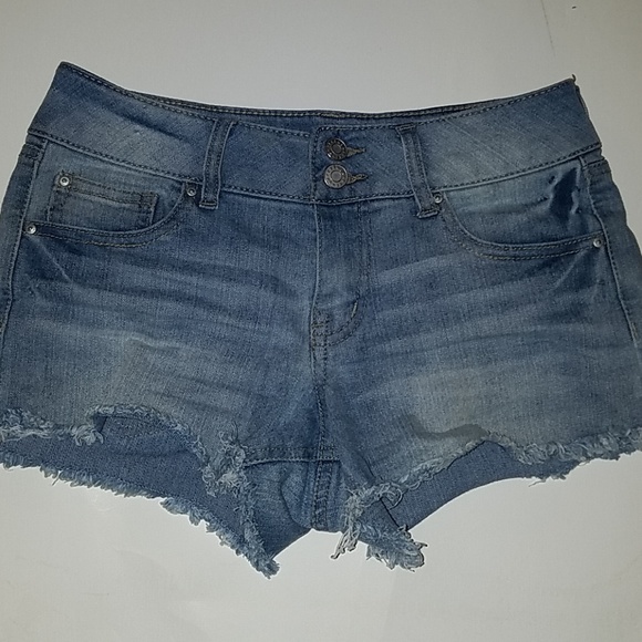 Light Blue Jean Ripped Shorts - Picture 1 of 2